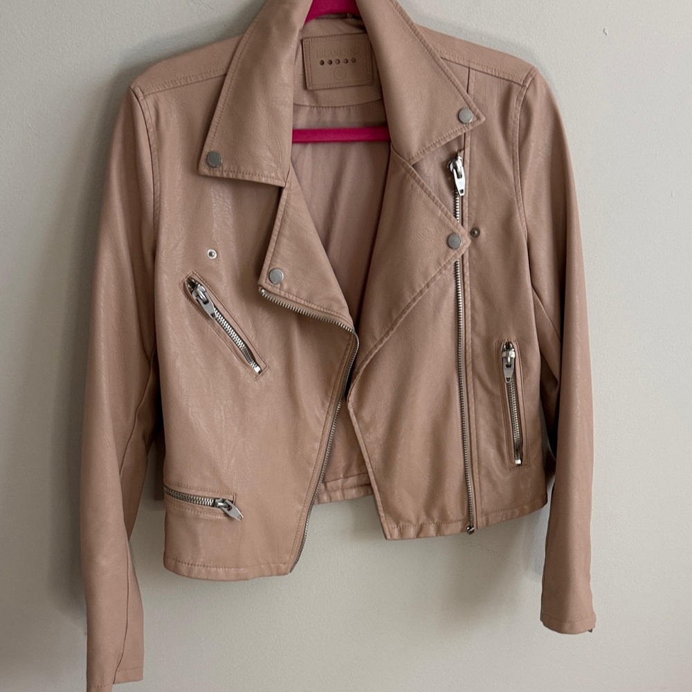 Blank NYC Dusty Pink Tan Faux Leather Jacket